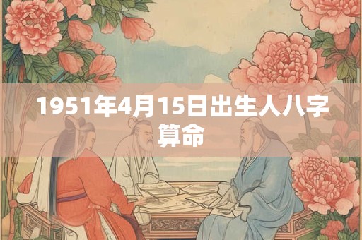 1951年4月15日出生人八字算命