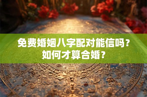 免费婚姻八字配对能信吗？如何才算合婚？