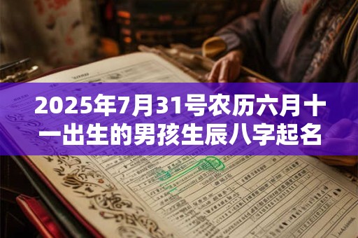 2025年7月31号农历六月十一出生的男孩生辰八字起名