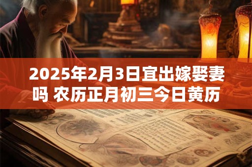 2025年2月3日宜出嫁娶妻吗 农历正月初三今日黄历
