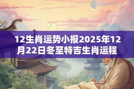 12生肖运势小报2025年12月22日冬至特吉生肖运程详情