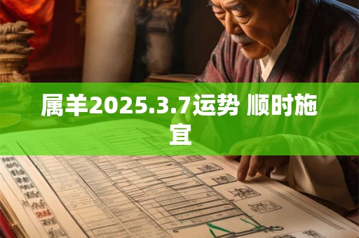 属羊2025.3.7运势 顺时施宜