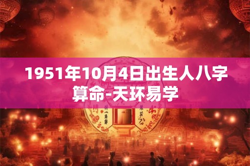 1951年10月4日出生人八字算命-天环易学