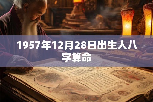 1957年12月28日出生人八字算命