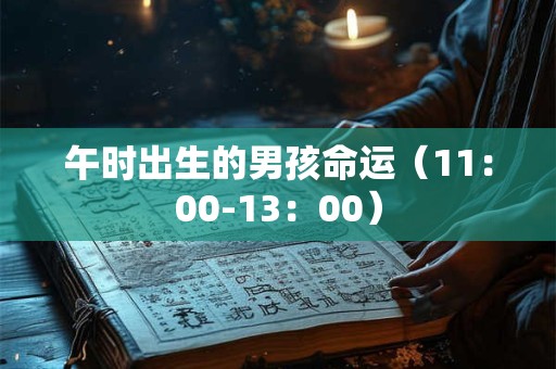 午时出生的男孩命运（11：00-13：00）