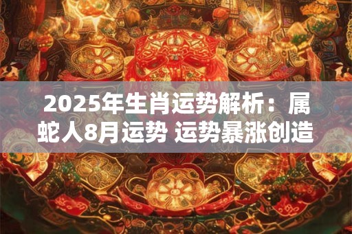 2025年生肖运势解析：属蛇人8月运势 运势暴涨创造财富