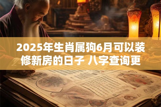 2025年生肖属狗6月可以装修新房的日子 八字查询更精准