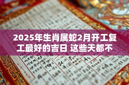 2025年生肖属蛇2月开工复工最好的吉日 这些天都不错