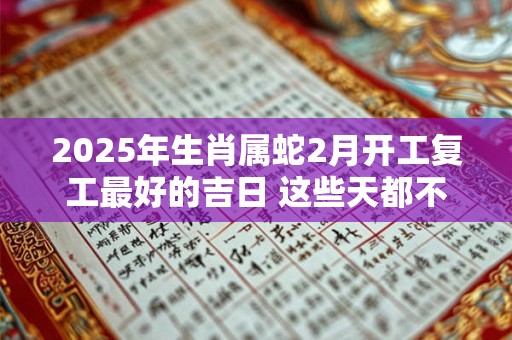 2025年生肖属蛇2月开工复工最好的吉日 这些天都不错
