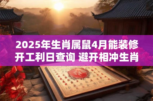 2025年生肖属鼠4月能装修开工利日查询 避开相冲生肖