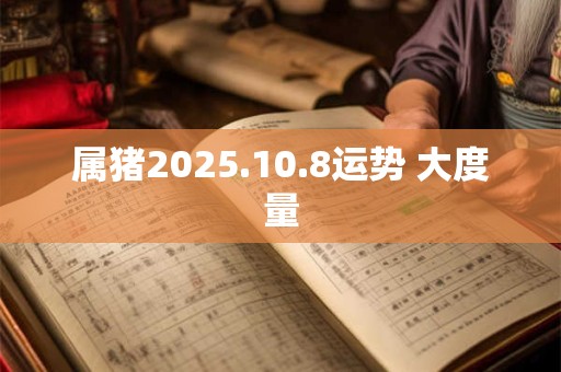 属猪2025.10.8运势 大度量
