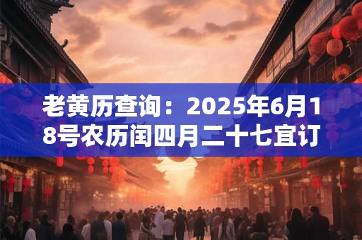 老黄历查询：2025年6月18号农历闰四月二十七宜订婚吗
