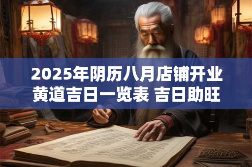 2025年阴历八月店铺开业黄道吉日一览表 吉日助旺财运