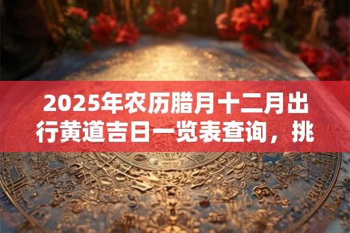 2025年农历腊月十二月出行黄道吉日一览表查询，挑一个好日子