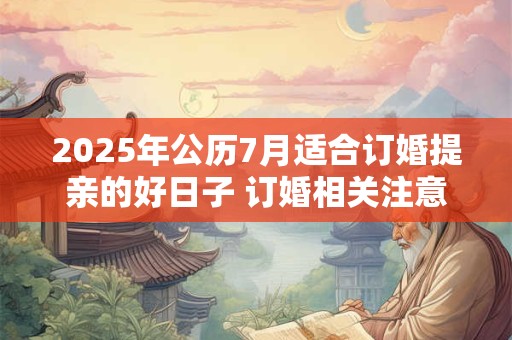 2025年公历7月适合订婚提亲的好日子 订婚相关注意事项