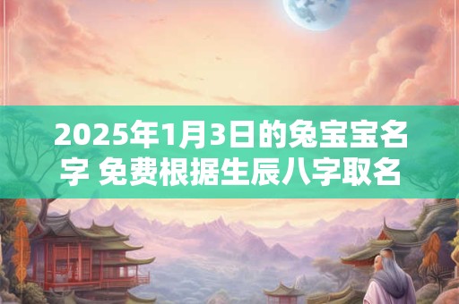 详细阅读:2025年1月3日的兔宝宝名字 免费根据生辰八字取名 2025年1月3日的兔宝宝名字 免费根据生辰八字取名