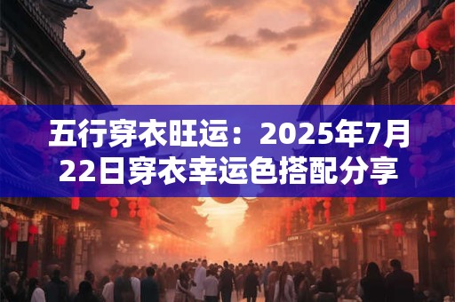 五行穿衣旺运：2025年7月22日穿衣幸运色搭配分享