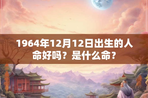 1964年12月12日出生的人命好吗？是什么命？