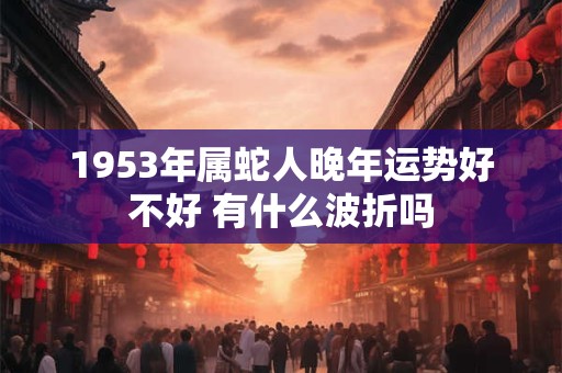 1953年属蛇人晚年运势好不好 有什么波折吗
