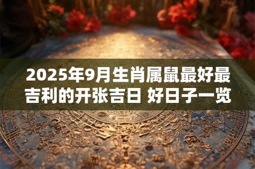 2025年9月生肖属鼠最好最吉利的开张吉日 好日子一览表