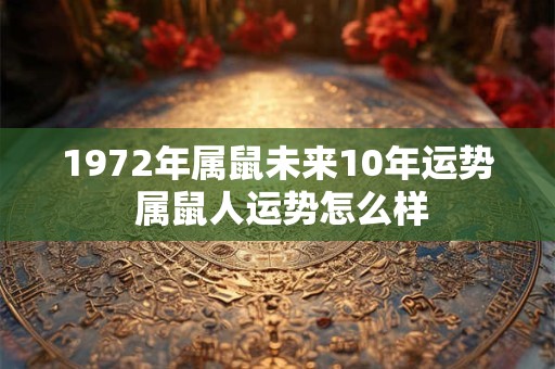 1972年属鼠未来10年运势 属鼠人运势怎么样