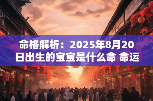 命格解析：2025年8月20日出生的宝宝是什么命 命运好吗