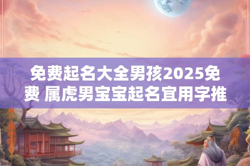 免费起名大全男孩2025免费 属虎男宝宝起名宜用字推荐
