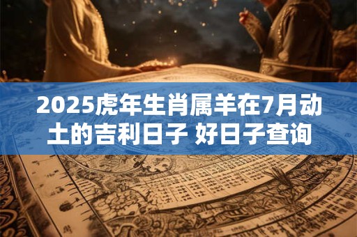 2025虎年生肖属羊在7月动土的吉利日子 好日子查询