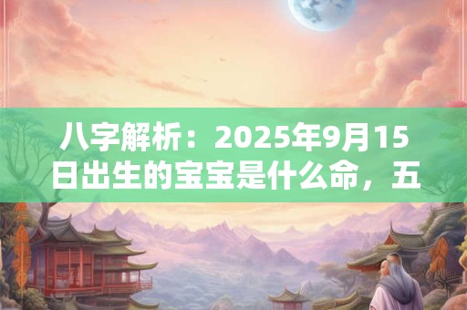 八字解析：2025年9月15日出生的宝宝是什么命，五行缺什么