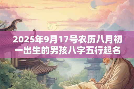 2025年9月17号农历八月初一出生的男孩八字五行起名字