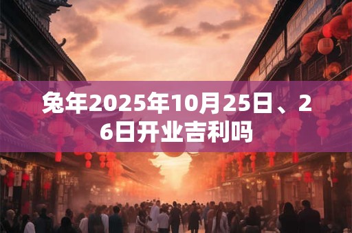 兔年2025年10月25日、26日开业吉利吗