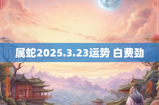 属蛇2025.3.23运势 白费劲
