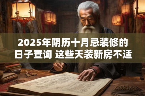 2025年阴历十月忌装修的日子查询 这些天装新房不适合