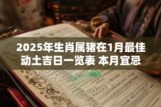 2025年生肖属猪在1月最佳动土吉日一览表 本月宜忌分析