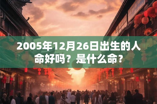 2005年12月26日出生的人命好吗？是什么命？