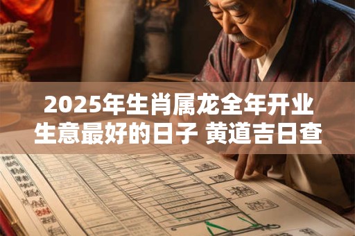 2025年生肖属龙全年开业生意最好的日子 黄道吉日查询