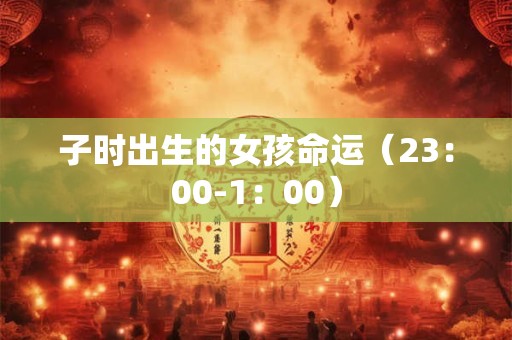 子时出生的女孩命运（23：00-1：00）