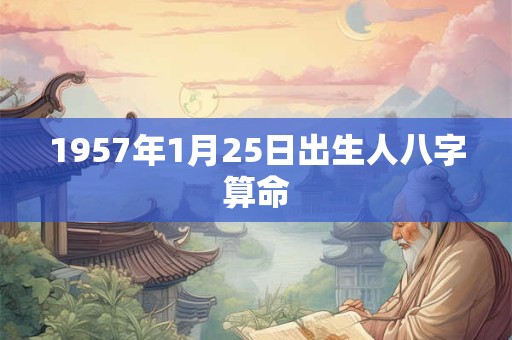 1957年1月25日出生人八字算命