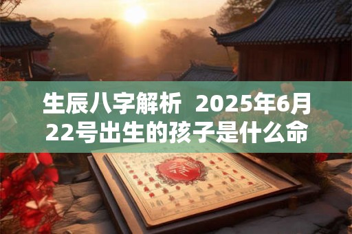 生辰八字解析  2025年6月22号出生的孩子是什么命