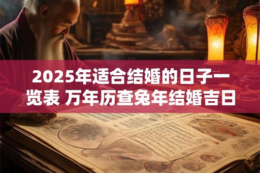 2025年适合结婚的日子一览表 万年历查兔年结婚吉日