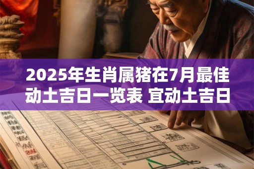 2025年生肖属猪在7月最佳动土吉日一览表 宜动土吉日