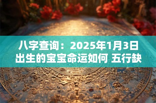 八字查询：2025年1月3日出生的宝宝命运如何 五行缺什么