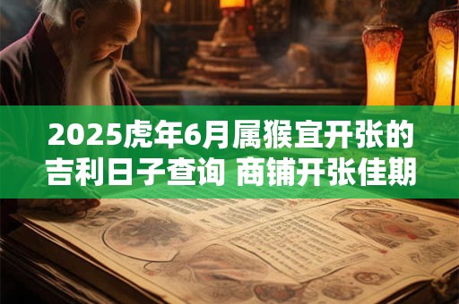 2025虎年6月属猴宜开张的吉利日子查询 商铺开张佳期