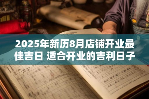 2025年新历8月店铺开业最佳吉日 适合开业的吉利日子