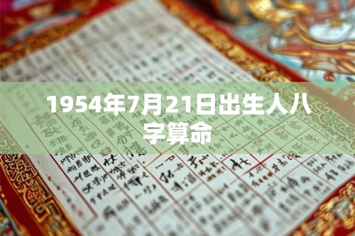 1954年7月21日出生人八字算命