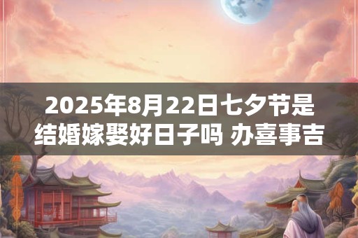2025年8月22日七夕节是结婚嫁娶好日子吗 办喜事吉利吗