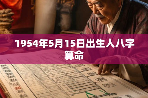 1954年5月15日出生人八字算命