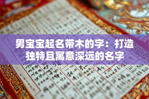 男宝宝起名带木的字：打造独特且寓意深远的名字