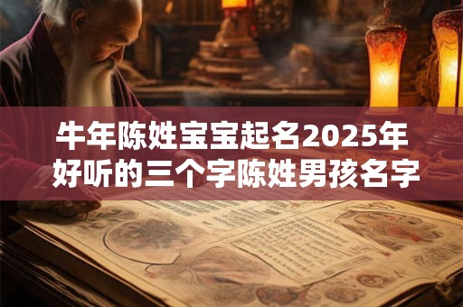 牛年陈姓宝宝起名2025年 好听的三个字陈姓男孩名字