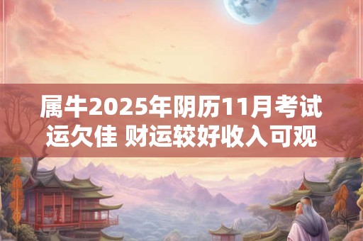 属牛2025年阴历11月考试运欠佳 财运较好收入可观